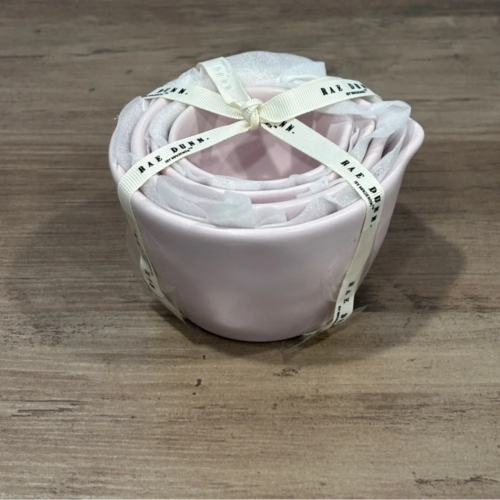 Rae‎ Dunn Pink Ceramic Stackable Measuring Cups NEW